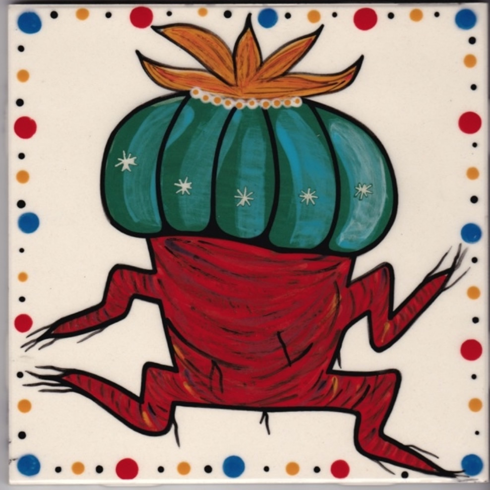 Mana Pottery dancing peyote design (red root)