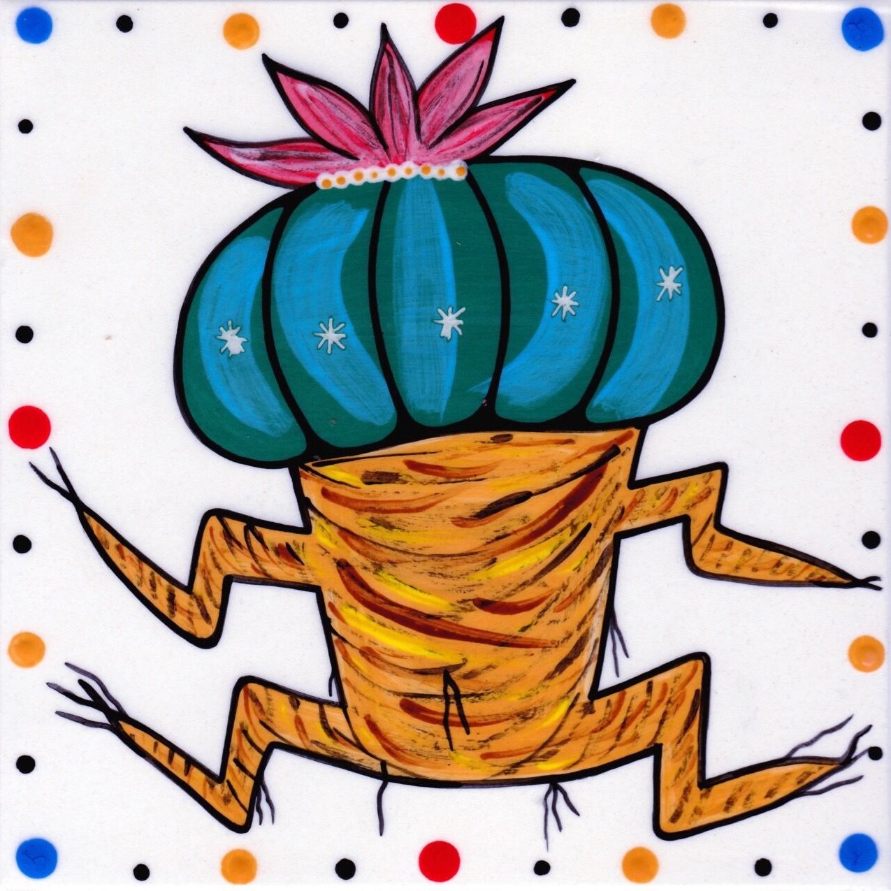 Mana Pottery tile with dancing peyote
