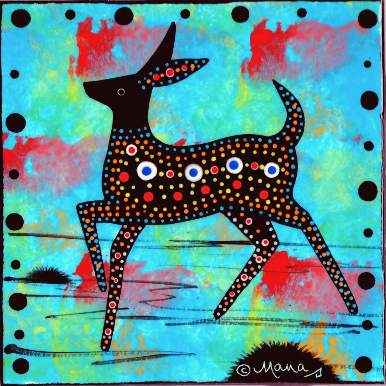 Tile with Deer