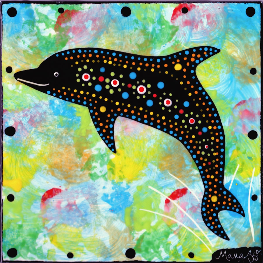 Mana Pottery dolphin tile