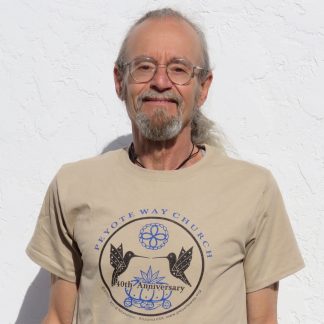 Peyote Way Church 40th Anniversary t-shirt, crew neck, tan