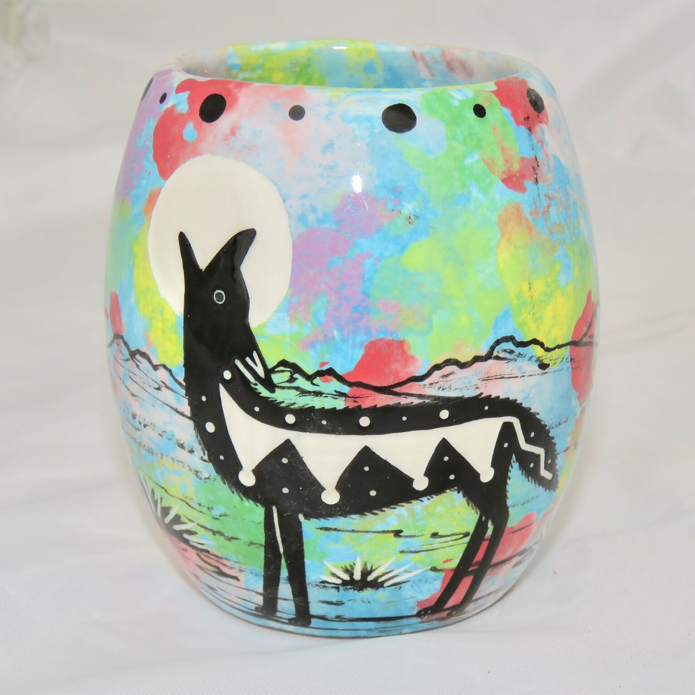 Mana Pottery Owl Mug with coyote