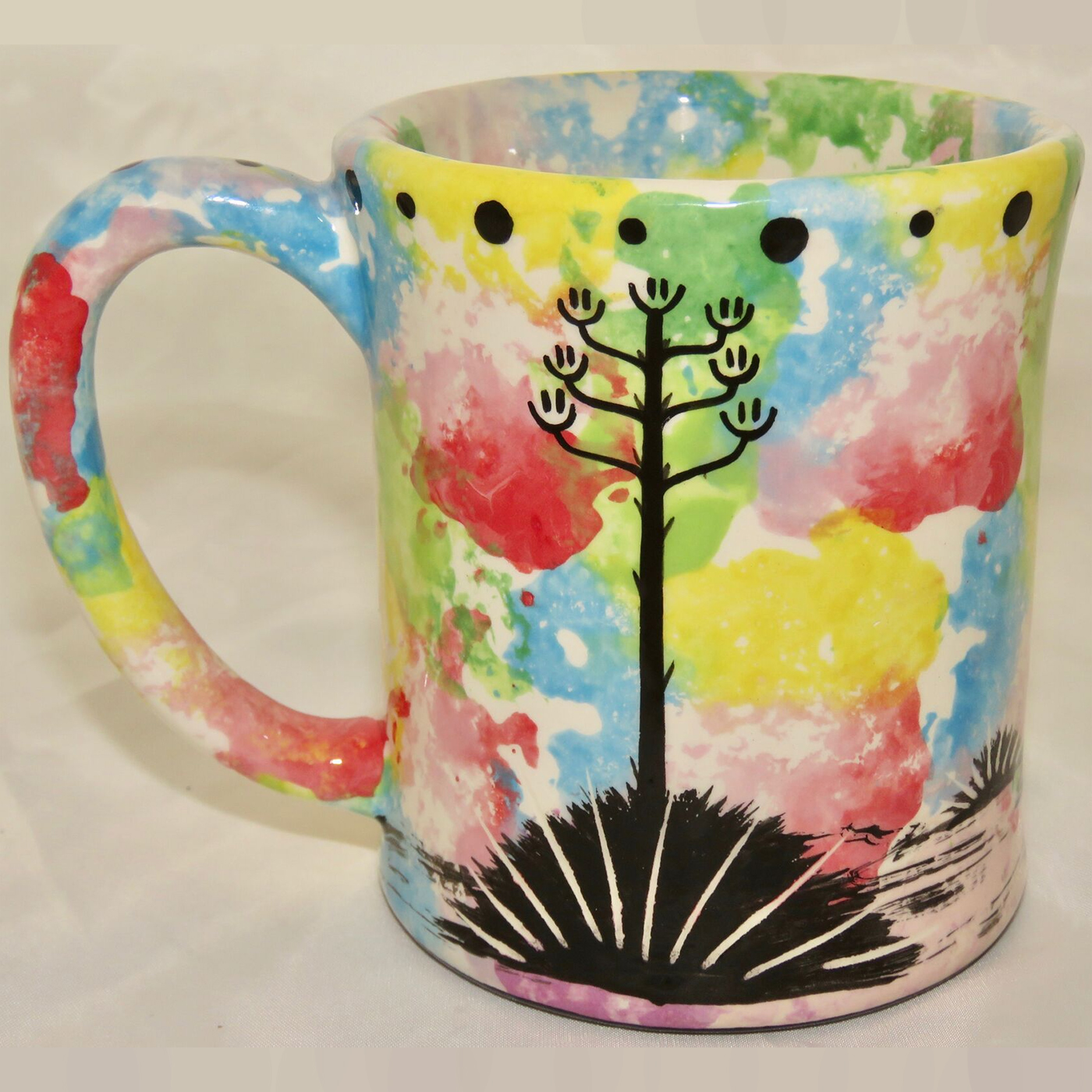 E-Mug with Running Rabbit on Confetti - Image 2