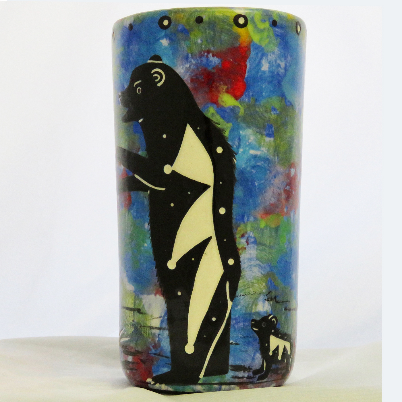 Mana Pottery bear with cub tumbler