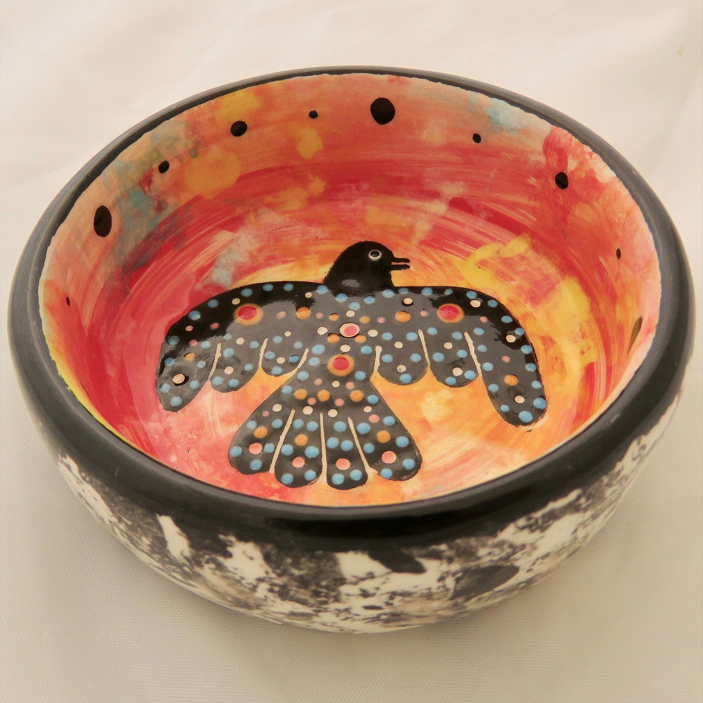 Mana Pottery little bowl featuring thunderbird