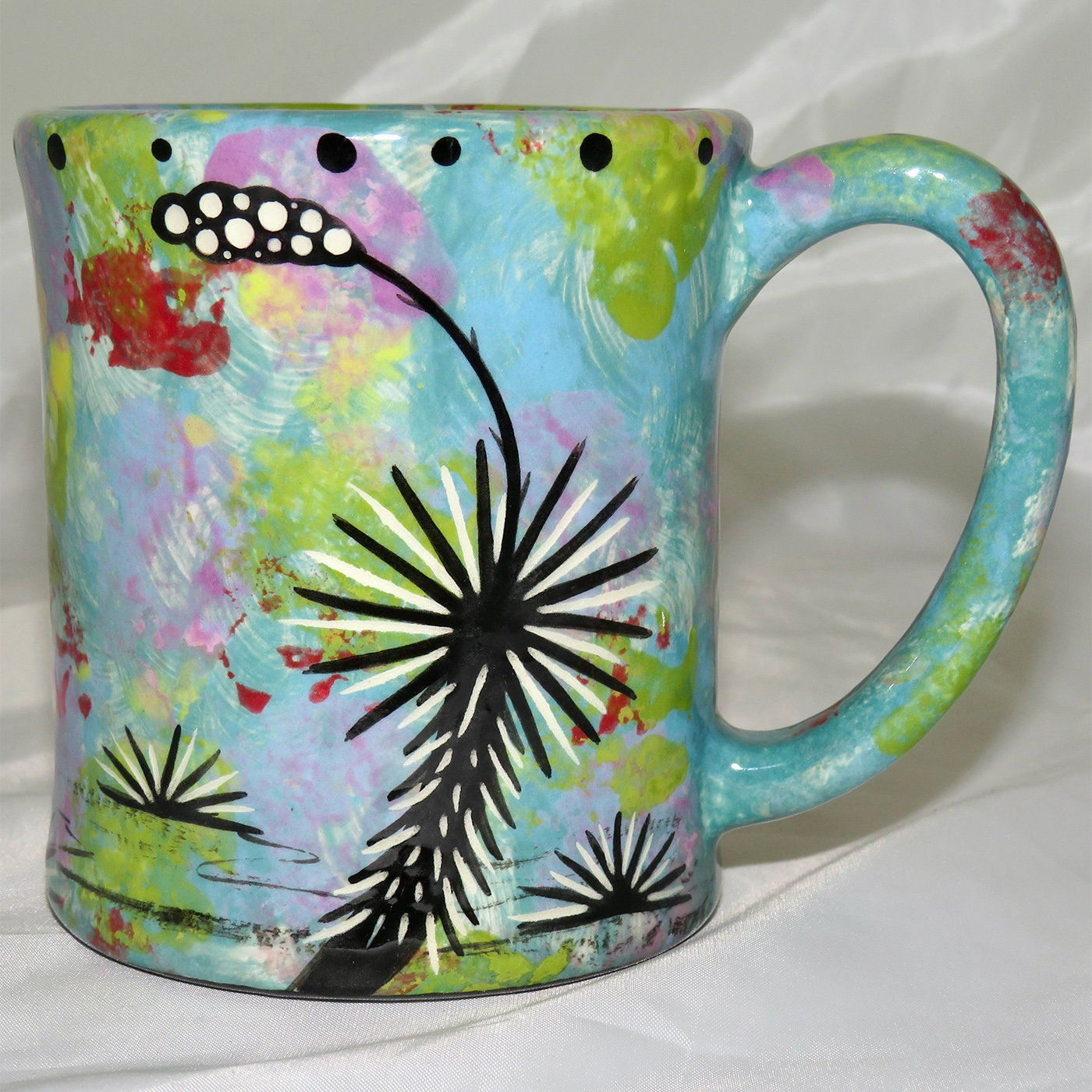 Mana Pottery e-mug featuring Quail and desert landscape on reverse.