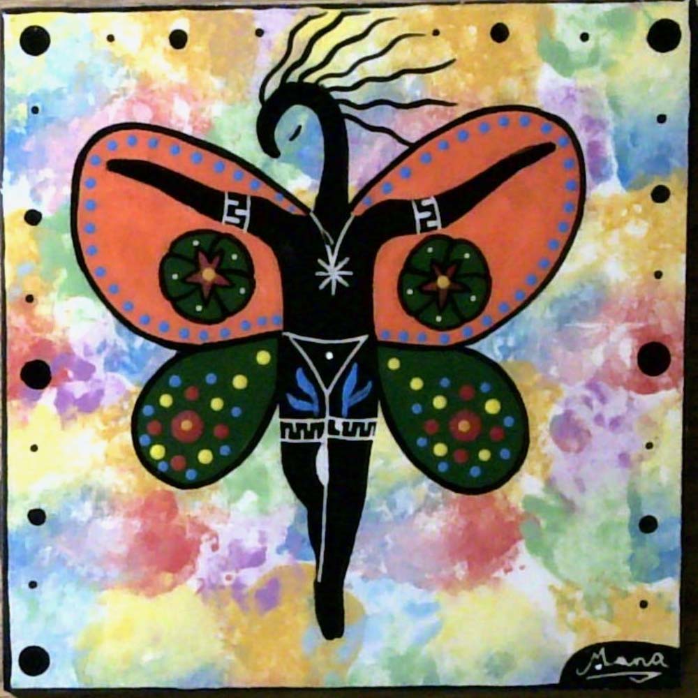 Photo of Mana Pottery 6 inch tile featuring Peyote Spirit Guardian
