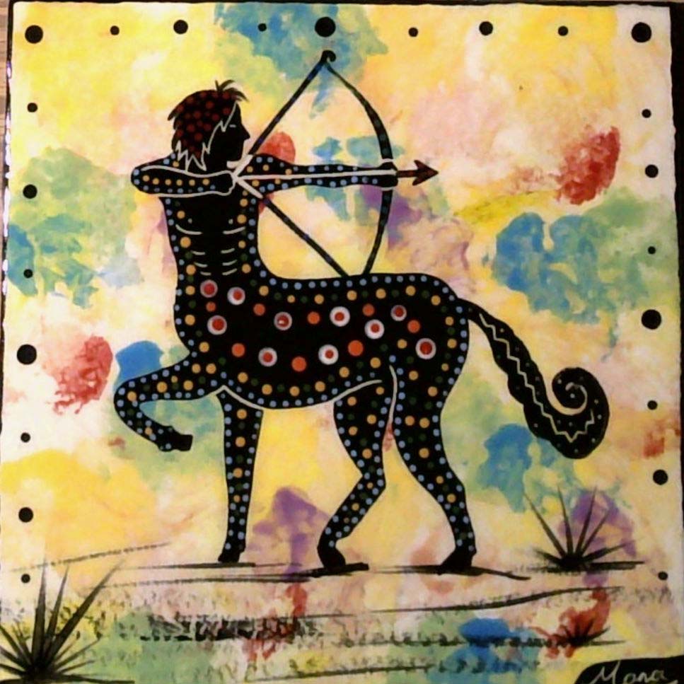 Photo of Mana Pottery 6 inch tile featuring Centaur Spirit Guide
