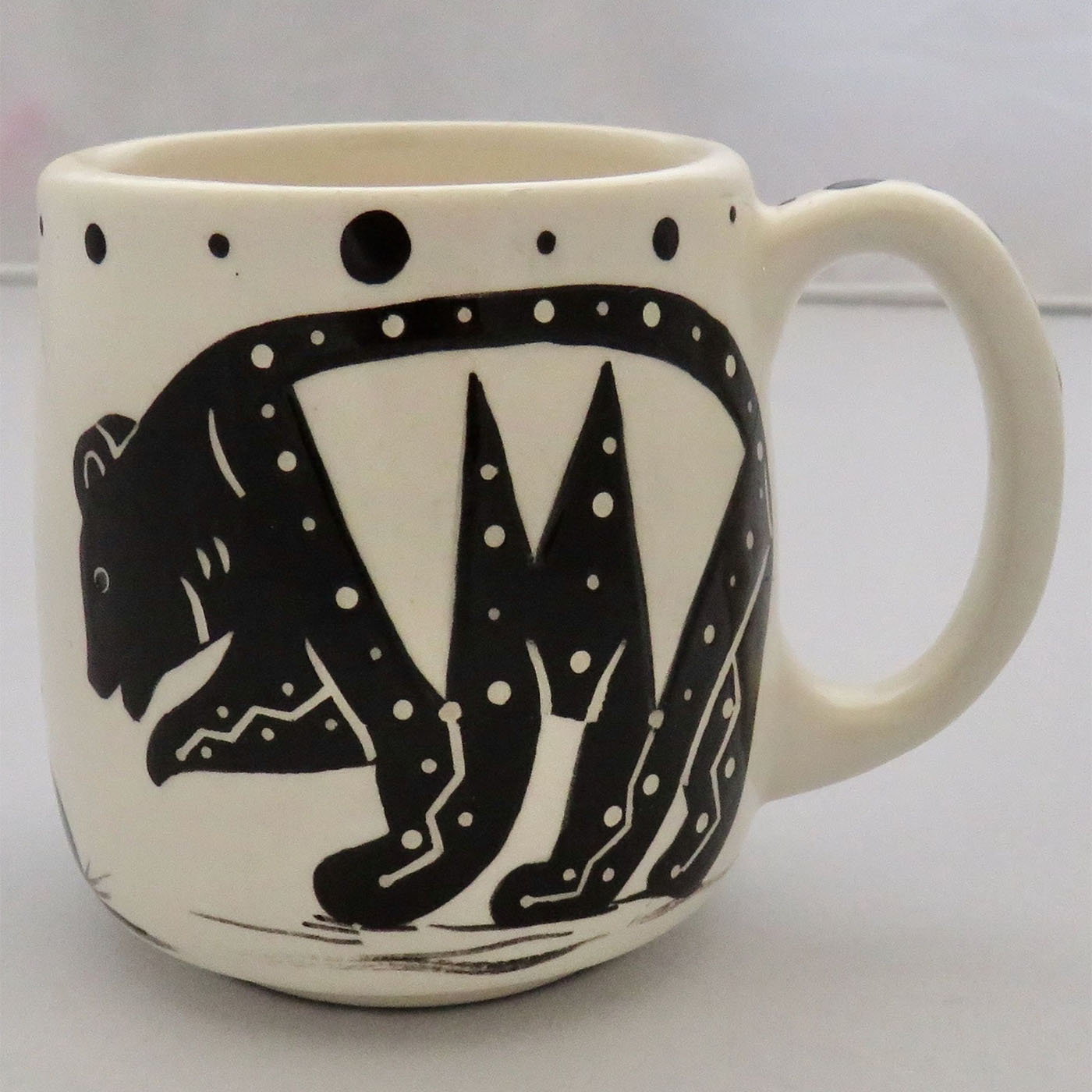 Image of Mana Pottery Country Cup featuring Cat and Bear.