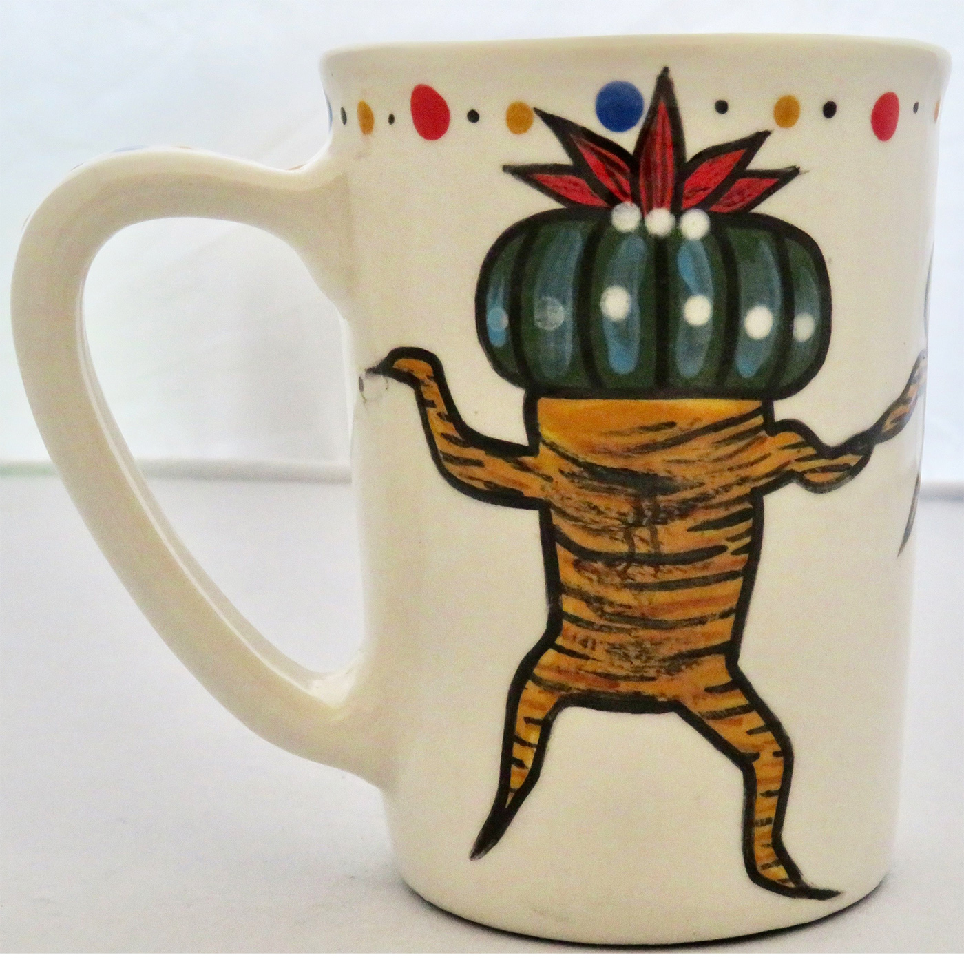 Mana Pottery large mug featuring Peyote Duo with partners on opposite sides of the mug