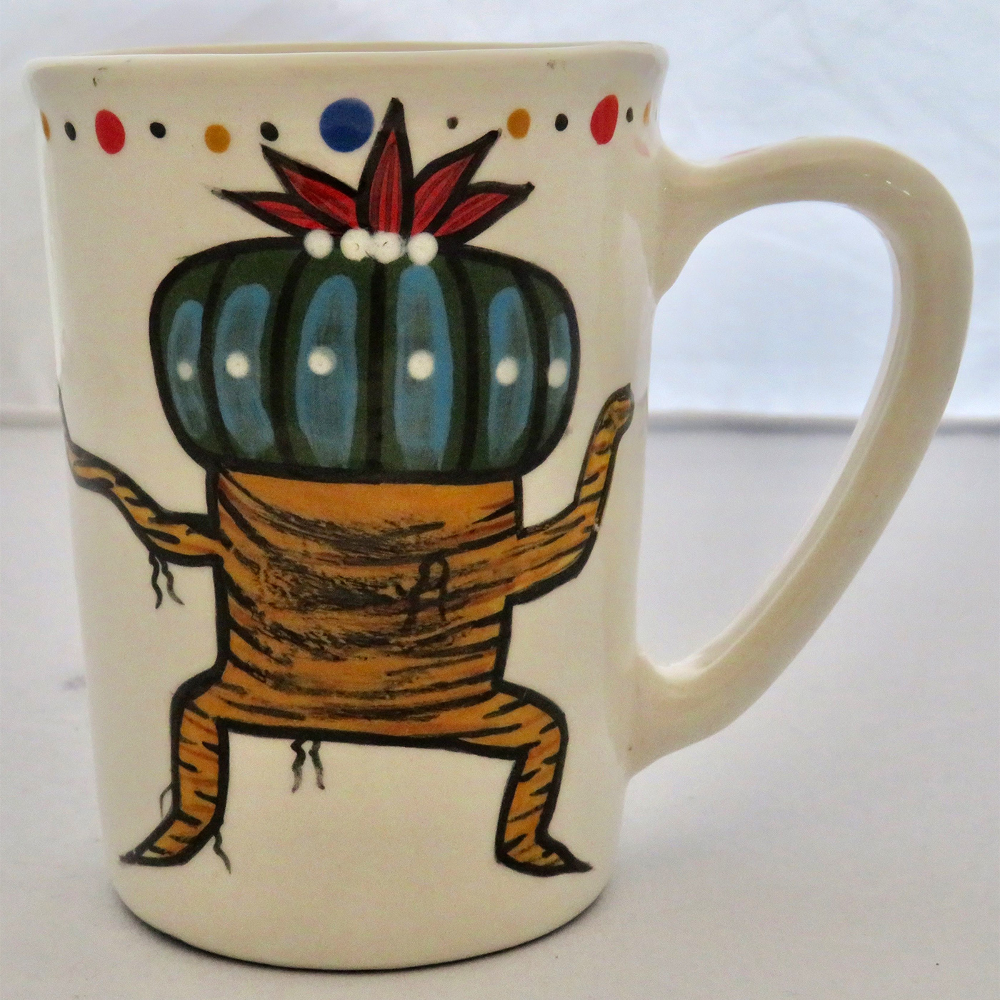 Mana Pottery large mug featuring Peyote Duo with partners on opposite sides of the mug