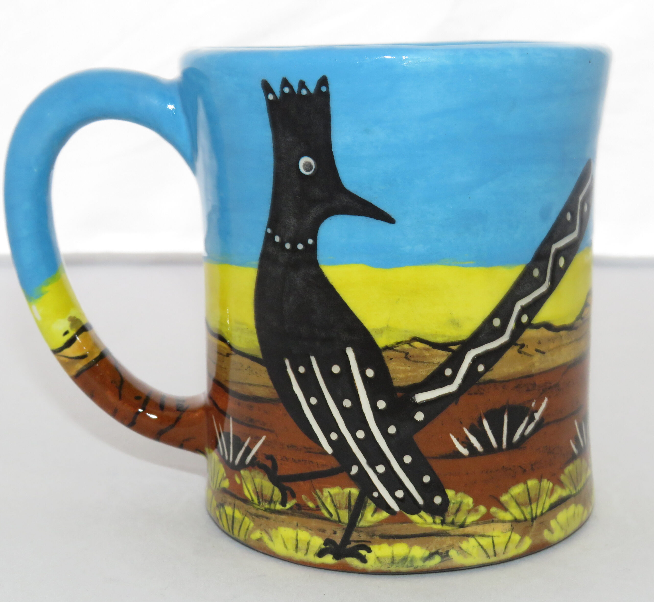E-MUG WITH QUAIL FAMILY AND ROADRUNNER ON DESERT SCENE - Image 2