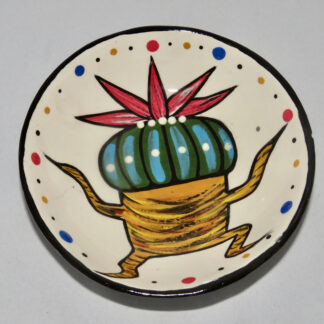 Small Round Bowl with a Dancing Peyote Plant